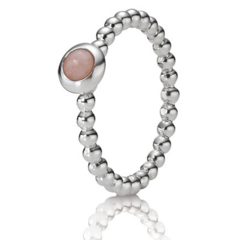 Pandora Silver Ring with Pink Stone